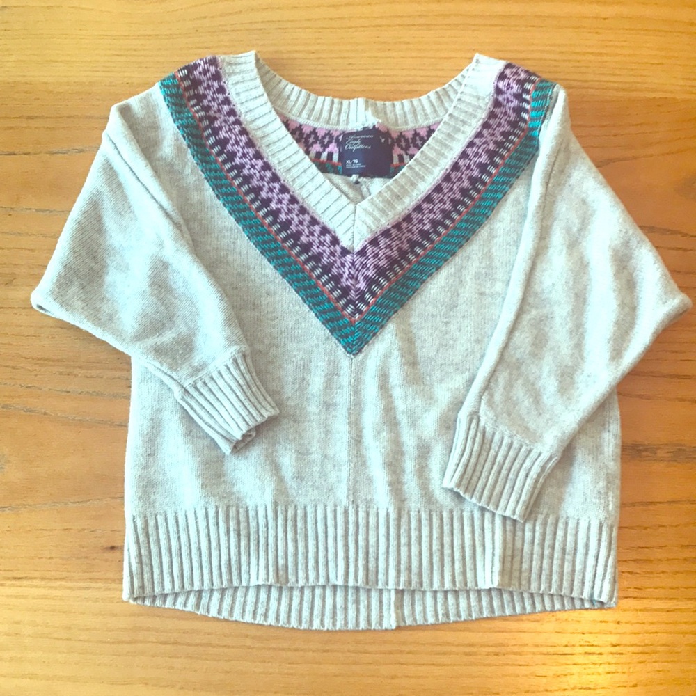 American Eagle Slouchy Patterned Sweater